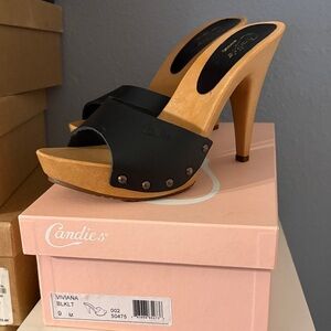 Candie's Black and Tan Women's Mules
